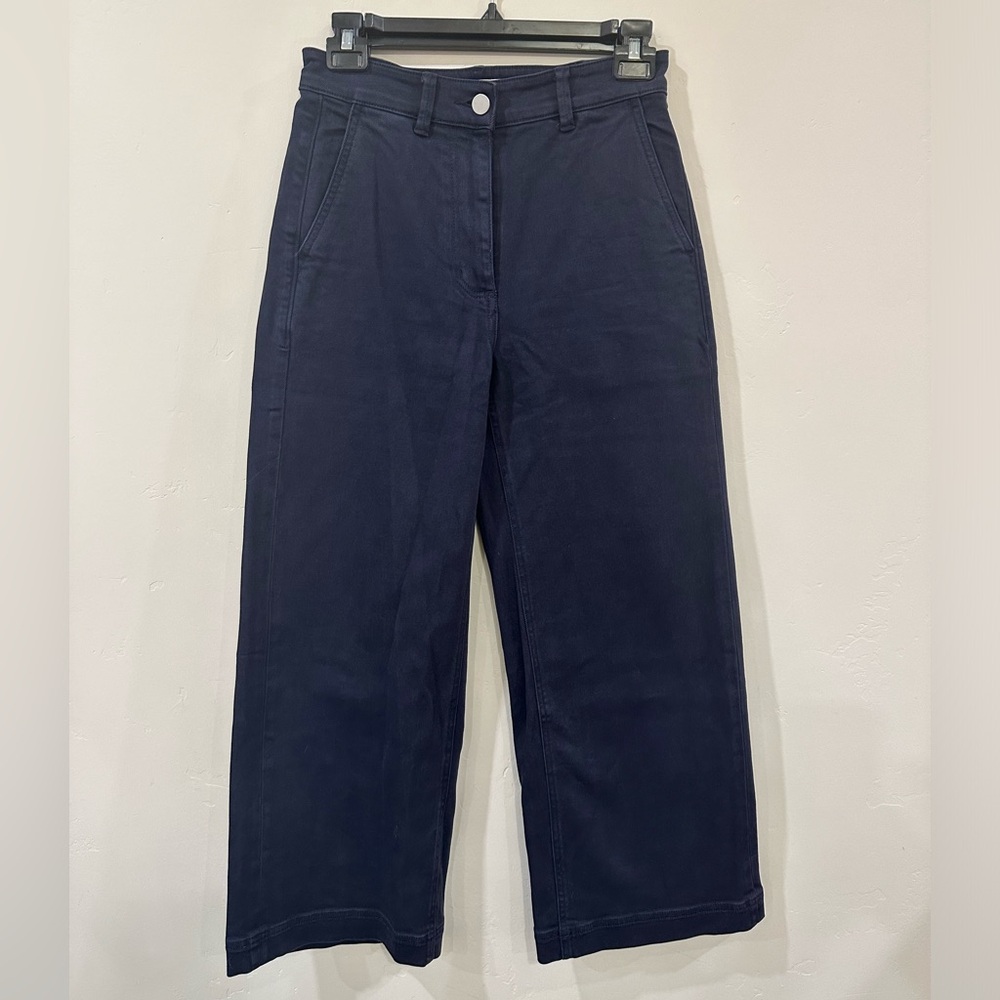 The Wide Leg Crop Pant - Navy